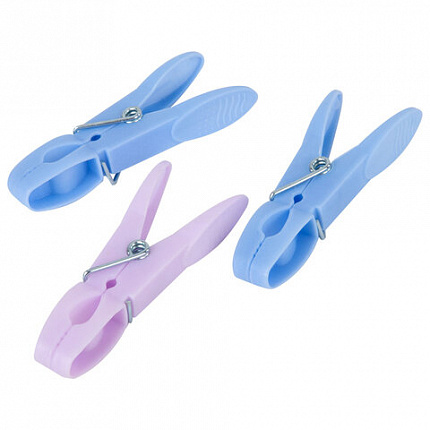 Прищепки бельевые 7,3 см, КОМПЛЕКТ 10 штук, пластик, ассорти, PRIMILA (ПРИМИЛА) CLASSIC, 700516