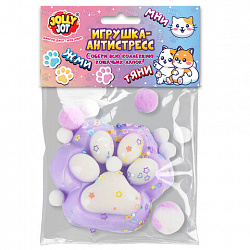 Игрушка-антистресс "ДВУХЦВЕТНАЯ КОШАЧЬЯ ЛАПКА С ПОМПОНАМИ", 7х6 см, ассорти 4 вида, дисплей, JOLLY JOT (ДЖОЛЛИ ДЖОТ), 665768