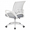 Кресло CROMEX (КРОМЕКС) "Top CH-695W", с подлокотниками, пластик белый, сетка/ткань TW, серое, 533067