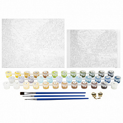 Картина по номерам 40х50 см, ОСТРОВ СОКРОВИЩ "Горная речка", на подрамнике, акрил, кисти, 663278