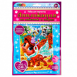 Аппликация АССОРТИ 15 видов, 17х23 см, перья, эва, фольга, мозаика, на картоне, МУЛЬТИ АРТ, 5933