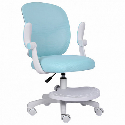 Кресло детское с подставкой для ног BRABIX "Toy MG-205", сетка/ткань TW, голубое, 533152