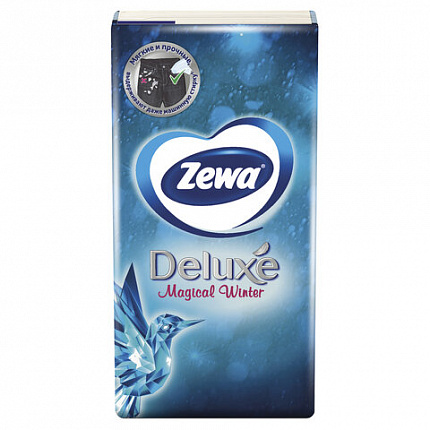Платки носовые ZEWA Deluxe, 3-х слойные, 10 шт. х (спайка 10 пачек), 51174