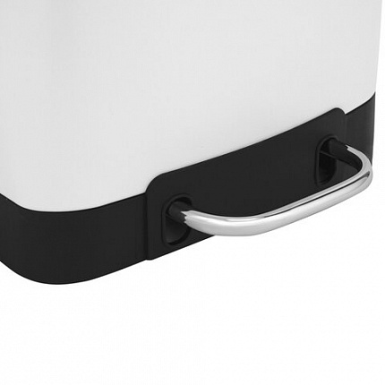 Ведро мусорное с педалью 12 л, крышка с доводчиком, белое матовое, металл, LAIMA ULTRA, 701566