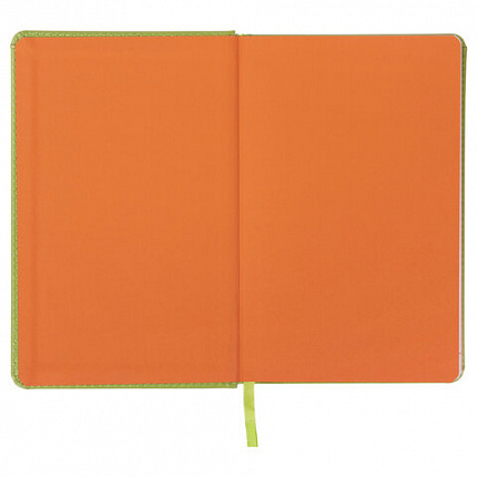 Ежедневник недатированный А5 138х213 мм BRAUBERG "Rainbow" под кожу, 136 л., зеленый, 111669