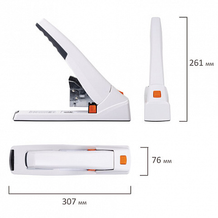 Степлер ЭНЕРГОСБЕРЕГАЮЩИЙ МОЩНЫЙ № 24/6 - 23/13 BRAUBERG "ONE MOMENT", до 100 листов БЕЗ УСИЛИЙ, 272738