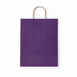 Крафт-пакет бумажный "Dark violet" 26х15х35 см, с кручеными ручками, 80 г/м2, моноцвет, 112405