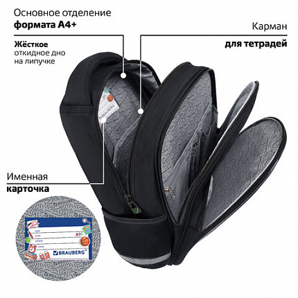 Рюкзак BRAUBERG OPTIMA, 2 отделения, с брелоком, "Зловещий паук", объемный дизайн, 36х27х18 см, 273160