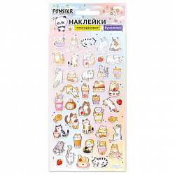 Наклейки бумажные 17,5х9,5 см, ассорти 12 видов, FUNSTER (ФАНСТЕР), 666676