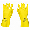 Перчатки латексные SCAFFA "Луч", КЩС-2, хлопчатобумажное напыление, размер 10, XL (очень большой), желтые, 00-01017719