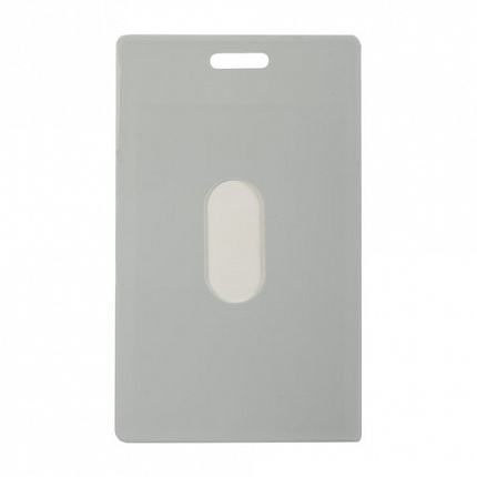 Бейдж вертикальный (85х55 мм), без держателя, СЕРЫЙ, твердый пластик, BRAUBERG, 235760