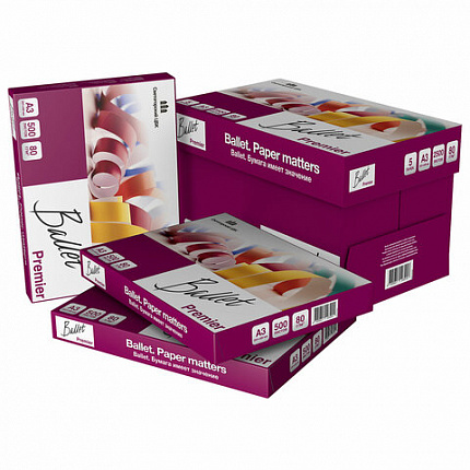 Бумага офисная БОЛЬШОГО ФОРМАТА (297х420), А3, 80 г/м2, 500 л., марка А, BALLET PREMIER, 160% (CIE)