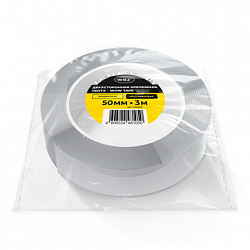 Многоразовая двухсторонняя прозрачная крепежная лента, скотч NANO tape, 3 м x 5 см, толщина 1 мм, WBZ (ВБЗ), 700427