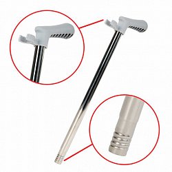 Совок для мусора КОМПЛЕКТ щетка + 2 рукоятки по 77 см металлические разборные, бело-серый, колорбокс, LAIMA, 608947