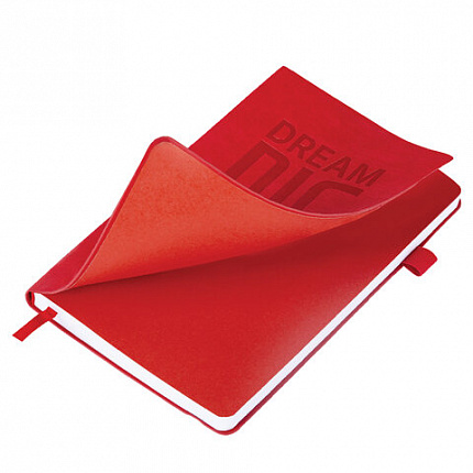 Ежедневник недатированный А5 138х213мм BRAUBERG "BeStyle", под кожу, резинка, держатель, 160л, красный, 116217