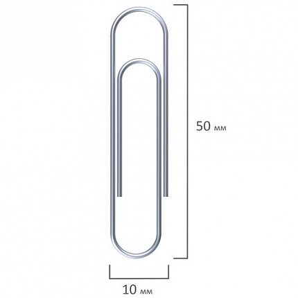 Скрепки большие ЭКСТРА ОФИСМАГ 50 мм оцинкованные 50 штук, 271317