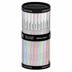Ручка гелевая BRAUBERG "GEL ONE PASTEL", ЧЕРНАЯ, корпус ассорти, узел 0,5 мм, линия 0,35 мм, 144039