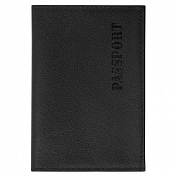 Обложка для паспорта натуральная кожа галант, "PASSPORT", черная, BRAUBERG, 237179