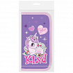 Пенал ПИФАГОР, 2 отделения, ламинированный картон, 19х11 см, "Happy Unicorn", 271533