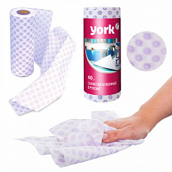 Салфетки ВИСКОЗНЫЕ, "Премиум", 25х40 см, РУЛОН 40 шт., 60 г/м2, YORK, 021100