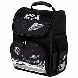 Ранец ПИФАГОР BASIC, 1 отделение, 3 кармана, эргономичная спинка, "Space invader", 35х28х18 см, 273140