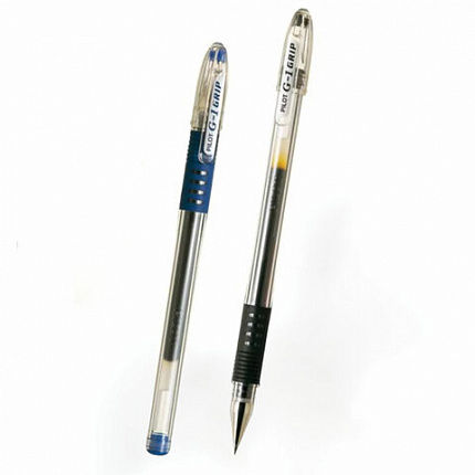 Ручка гелевая с грипом PILOT "G-1 Grip", СИНЯЯ, корпус прозрачный, узел 0,5 мм, линия письма 0,3 мм, BLGP-G1-5
