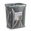 Мусорное ведро КОМПЛЕКТ с ободком-держателем мешков, прямоугольное, 13 литров, черное, LAIMA, 702295
