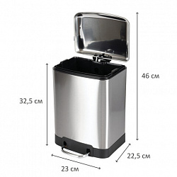 Ведро мусорное с педалью 6 л, крышка с доводчиком, стальное, БЕЗ ОТПЕЧАТКОВ, LAIMA ULTRA, 701567