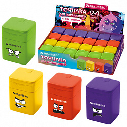 Точилка кросс-серия "МОНСТРИКИ", с контейнером, корпус ассорти, BRAUBERG, 273235