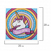 Картина стразами (алмазная мозаика) 20х20 см, ЮНЛАНДИЯ "Единорог", в деревянной рамке, 662436