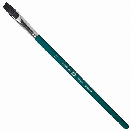 Кисти художественные набор 15 шт + мастихин в пенале, синие, синтетика, BRAUBERG ART