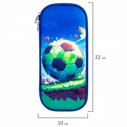Пенал ЮНЛАНДИЯ, 1 отделение, карман, полиэстер/EVA, 22х10х5 см, "Football match", 273191
