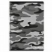 Тетрадь А4, 96 л., BRAUBERG, гребень, клетка, обложка картон, "Military", 404057