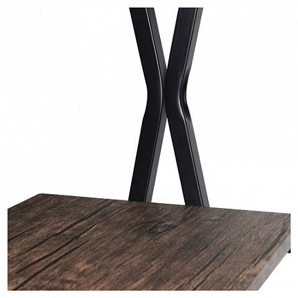 Стол на металлокаркасе BRABIX "LOFT CD-004", 1200х535х1110 мм, 3 полки, цвет морёный дуб, 641218