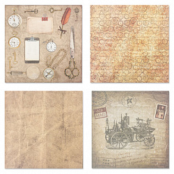 Бумага для скрапбукинга 30х30 см "Ретро", двусторонняя, 12 листов, 12 дизайнов, 180 г/м2, ОСТРОВ СОКРОВИЩ, 662767