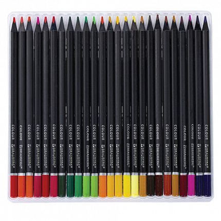 Карандаши цветные чёрное дерево BRAUBERG BLACK WOOD, 100 цветов, мягкий грифель 3 мм, 182045