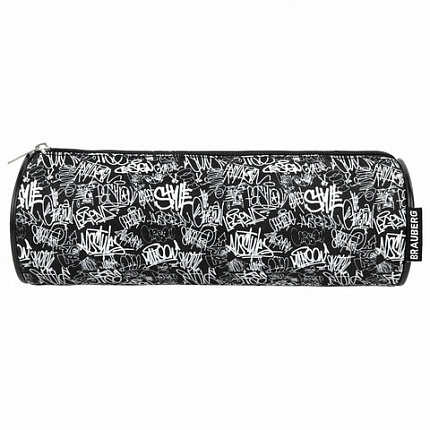 Пенал-косметичка BRAUBERG, Graffiti, черный, 20х7х7см, 272297