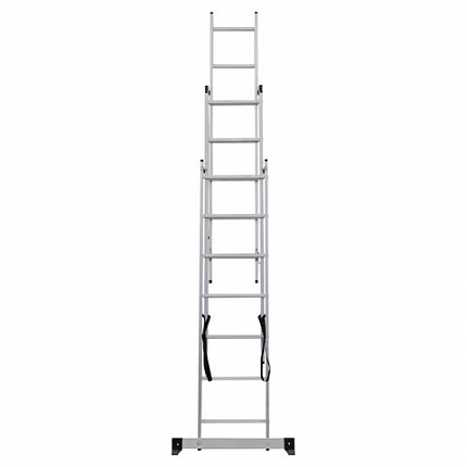 Лестница-трансформер 3-х секционная 3х7 ступеней, высота 4,5 м (3 секции по 1,9 м), нагрузка 150 кг, алюминий, НОВАЯ ВЫСОТА, 1230307