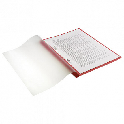 Скоросшиватель пластиковый с перфорацией BRAUBERG, А4, 140/180 мкм, красный, 226582