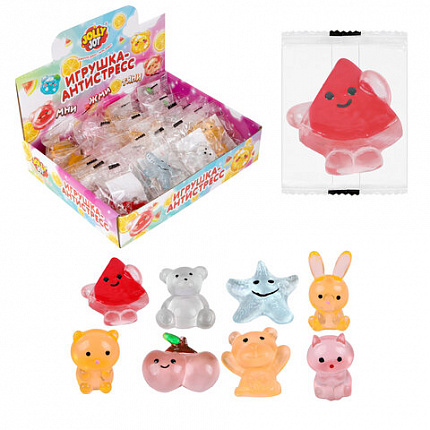 Игрушка-антистресс "ИГРУШКА-ЖЕЛЕШКА МИНИ", 4 см, ассорти 8 видов, дисплей, JOLLY JOT (ДЖОЛЛИ ДЖОТ), 665817