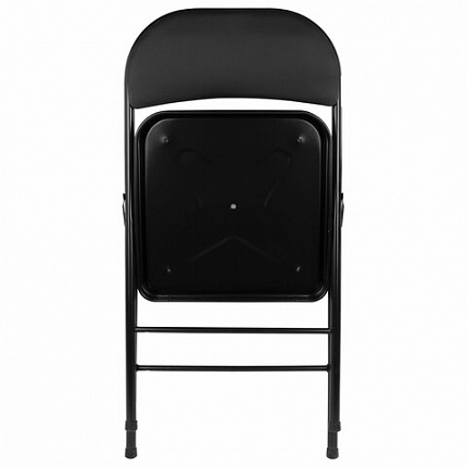 Стул складной BRABIX "Golf Plus CF-003 КОМФОРТ", черный каркас, кожзам черный, В КОРОБЕ, 533026