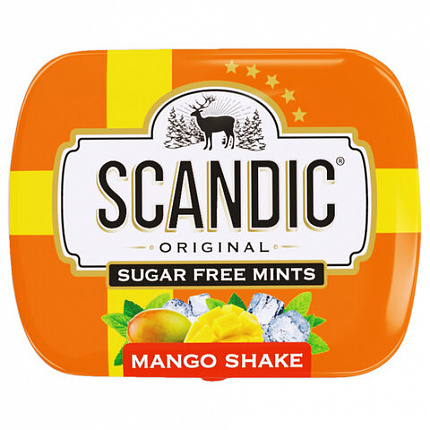 Драже освежающие SCANDIC без сахара со вкусом "Манго", 14 г., 4603766426075
