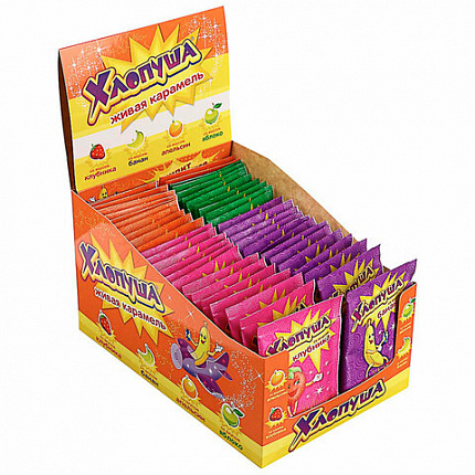 Леденцы ХЛОПУША ассорти 4 вкусов, 7 г, HL-2