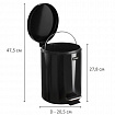 Ведро мусорное с педалью 5 литров "Classic", ЧЕРНОЕ ГЛЯНЦЕВОЕ, металлическое, со съемным внутренним ведром, LAIMA, 604943