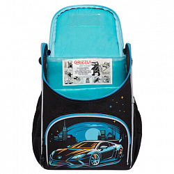 Ранец GRIZZLY анатомическая спинка, с мешком для обуви, для мальчиков, "MOONLIGHT RACE", 33х25х13 см, RAm-585-2/2
