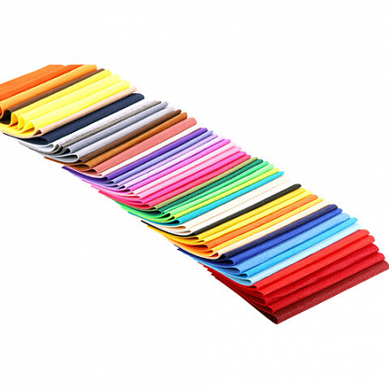 Цветной фетр А4, 1 мм, 50 л., 50 цветов, плотность 160 г/м2, ОСТРОВ СОКРОВИЩ, 665477