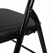 Стул складной BRABIX "Golf CF-007", черный каркас, кожзам черный, гофрокороб, 533024