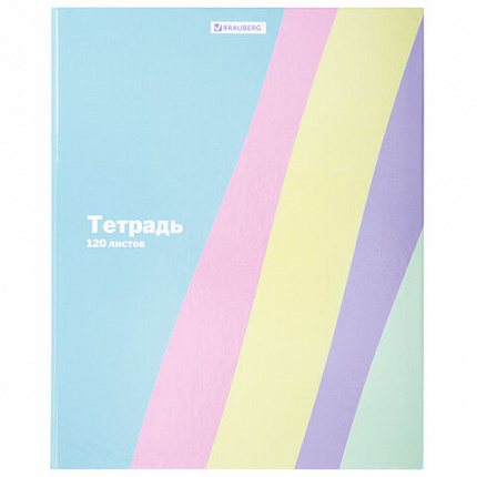 Тетрадь на кольцах А5 175х215 мм, 120 л., твердый картон, клетка, BRAUBERG "PASTEL", 405198
