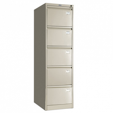 Шкаф картотечный ПРАКТИК "AFC-05", 1634х467х630 мм, 5 ящиков для 275 подвесных папок, формат папок Foolscap или A4 (БЕЗ ПАПОК)