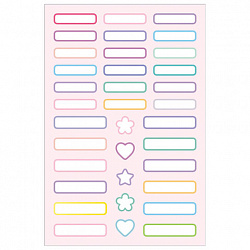 Наклейки бумажные "Подпишу всё" для девочек, НАБОР 4 листа А5, 113 наклеек, HATBER, 0